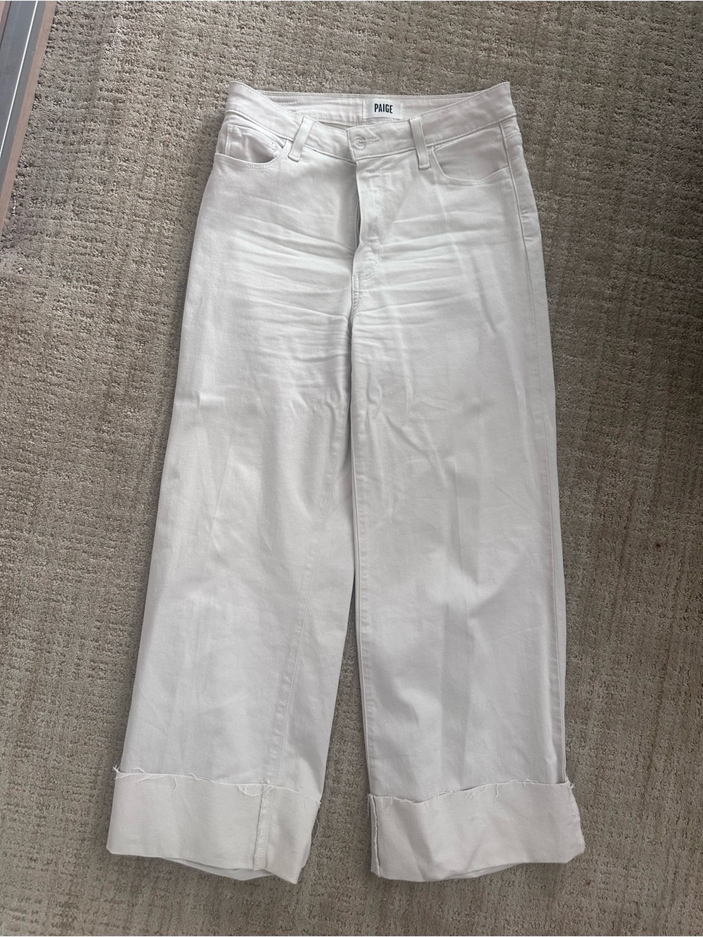 Paige White Wide Leg Crop pants